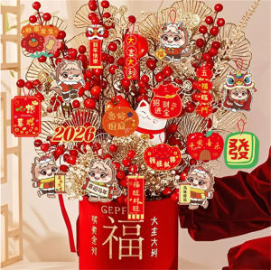 Dozoey 18ชิ้นของตกแต่งตรุษจีนจี้ห้อย2026เทศกาลฤดูใบไม้ผลิการตกแต่งบ้านปีใหม่จีนอุปกรณ์เสริมสำหรับปีม้า