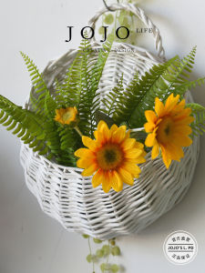 Woven Basket Flower Pot Wall Decoration Hanging Basket Mr Grocery Folk Style Country Theme Home Decorations Chinese Origin