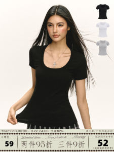 Ariseism American Style Basic Slim Fit Short Sleeve T-Shirt Women Summer New Solid Color Versatile Slimming Top Streetwear