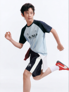 PUMA | Moisture-wicking Quick-dry Breathable Contrast Sleeve Children T-shirt