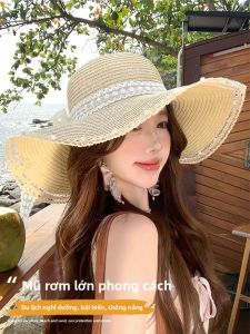 Cgediao | Lace Bow French Vintage Wide Brim Hat Sun Protection