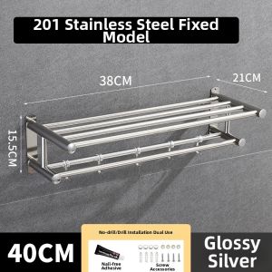 Bathroom Towel Rack 304 Stainless Steel Double-layer
