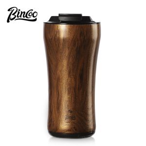 BINCOO ถ้วยกระติกน้ำร้อนเก็บความร้อนแก้วกาแฟนำความร้อนด้านในเป็นเซรามิกพกพาได้316 Mug Baja Tahan Karat 380มล.