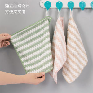 5 Miếng Lau Nhà Bếp Không Bám Dầu Thấm Hút Nhanh Khô Treo Dùng Để Rửa Bát Đĩa Lau Tay Khăn Lau Nhà Vệ Sinh Chất Liệu Microfiber