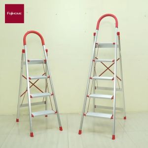 Thang ghế nhôm tay vịn chữ A bản to 4 - 5 bậc từ 14M - 165M xếp gọn chính hãng FUJIHOME Thang chữ A gia đình đa năng rút gọn