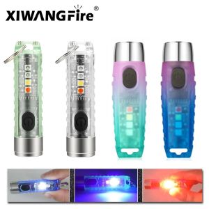 Đèn Pin Móc Khóa MINI Đèn LED Sạc USB C Có Nam Châm Cắm Trại Đèn Uv Đèn Chiếu Sáng Di Động Đa Năng