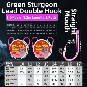 LAODAO | Pre-Tied Running Lead Lintel Fishing Method Pair Hooks for Large Fish and Lead Sledging