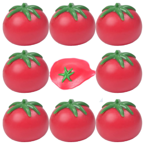 Tomato Squishy Stress Ball Soft Fidget Sensory Toy for ADHD Autism Slow Rebound Squeeze Toy for Adults Kids Christmas Gift