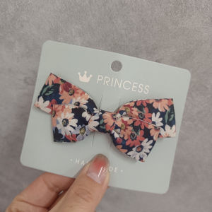 Spring New Style Retro Sweet Girl Student Hair Accessories: Black Floral Butterfly Knot Edge Clip & Bangs Clamp Hair Card