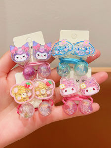 2024 New Triple Hair Ties for Girls High Elasticity Non-Damaging Bun Hair Bands Korean Style Children Accessories Hair Ornaments