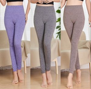 กางเกงขายาวทรงเข้ารูปเอวสูงหนาแบบหนาขนแกะสำหรับฤดูใบไม้ร่วงและฤดูหนาว กางเกงยีนส์ผู้หญิงไร้ตะเข็บ ทรงสลิมฟิต กางเกงยีนส์ทรงสลิมฟิตสำหรับผู้หญิง ทรงสลิมฟิต