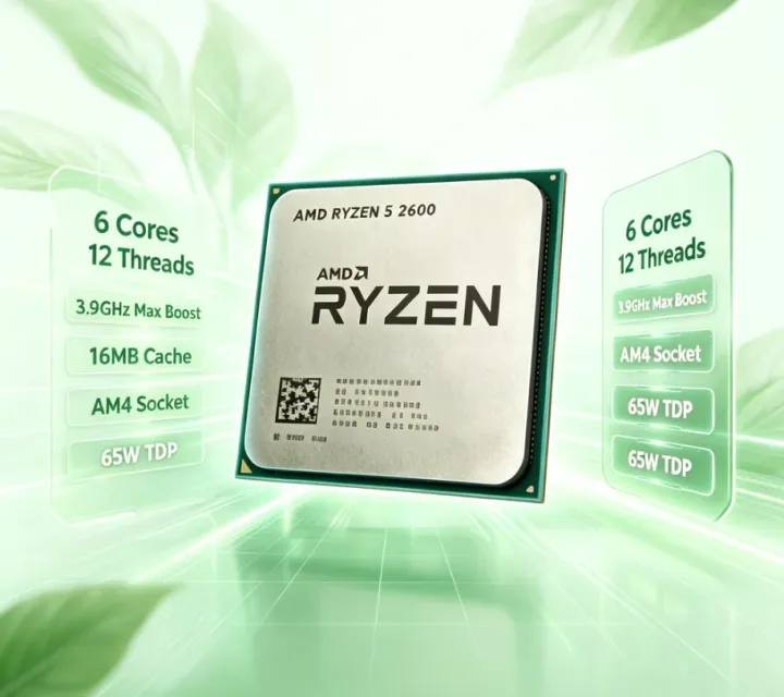 AMD | AMD Ryzen 5 2600 AM4 Motherboard Supported CPU 6C12T 3.9GHz Boost Frequency Live Streaming Gaming Desktop Processor