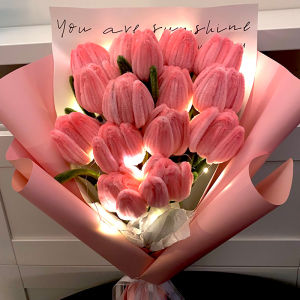 Handmade Large Tulip Twist Stick Bouquet Creative DIY Complete Material Set for Mothers Day Gift for Mom Or Teacher