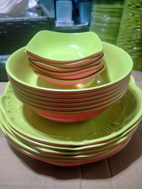 Melamine Set Green and Pink Design Lazada PH