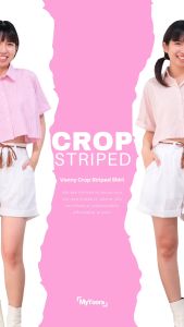 MyYoora Vonny Crop Striped Shirt Kemeja Wanita BL1432