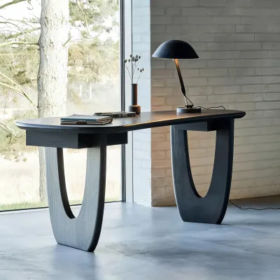 French Style Retro Solid Wood Designer Study Desk