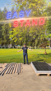 PSI - EASY STAND (สำหรับตั้ง 2 แผง) ชุดขายึดแผงโซลาร์เซลล์ แบบโครงเหล็กสำเร็จรูป พร้อมอุปกรณ์จับยึดโครงเหล็กครบชุด
