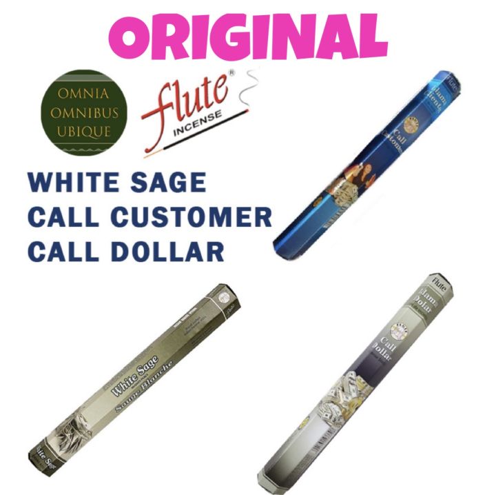 ️ FLUTE INCENSE STICKS WHITE SAGE, CALL CUSTOMER, CALL DOLLAR, CALL BUSINESS 20 Sticks per Box