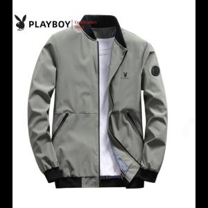 PLAYBOY Mens Thin Lightweight Jacket Casual Fashion Jacket Mens Baseball Neck Jacket