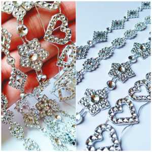 Aplikasi Renteng Diamond Bahan Craft Motif Grade A Per 50cm Murah