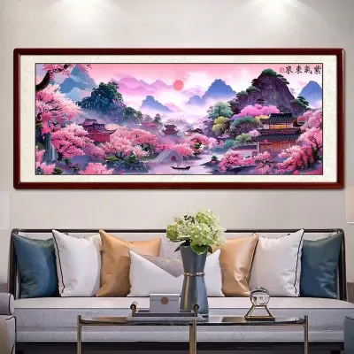 New Version Purple East Comes Cross Stitch 2026 Modern Simple Style Living Room High-End Feeling Young Peoples Landscape Mountain View Handmade Embroidery Kit