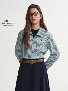 DUSHU | Plus Size Design Two-Piece Look Stripe Shirt