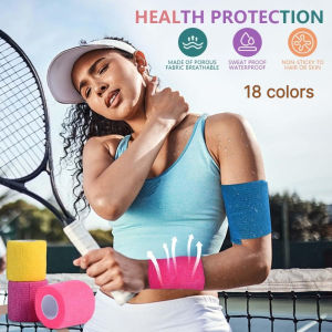 5cmX4.5m Sport Elastic Bandage Tapes Self Adhesive Elastoplast for Knee Support Pads Fingers Ankle Protection Pet Used 18 Colors