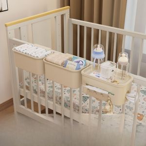 กระเป๋าคล้องข้างเตียงนอนสำหรับเด็ก เก็บผ้าเช็ดปากและถุงน้ำมูกได้ ที่แขวนได้หลายชั้น ทำจากไนลอนแบบซับน้ำ