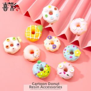 XICAI | Sweet Pink Flower Donut Resin Accessory Diy Handcraft Material