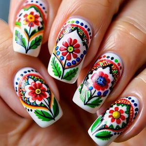 Short Medium fake nails for women girls red rose flowers for Valentines Day matte glossy Square nail tips press on false nail
