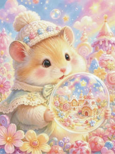 Kayou | 5D DIY Diamond Painting Kit Hamster Candy Town Cute Art Full Drill Rhinestone Mosaic Wall Decor Craft Kit Home Gift
