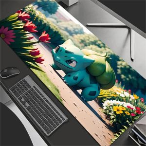 Bandai | Mouse Pad Anime Gamer Gaming Accessories Varmilo Non-Slip Keyboard PC Computer Desk Mat XXL Carpet P-Pokemons Bulbasaur Mousepad