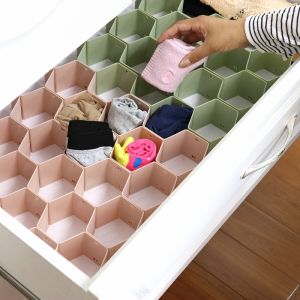 Drawer Compartment Partition Storage Socks Wardrobe Honeycomb Plastic Collection Tray Honeycomb Socks Box Underwear Socks Storage Grid