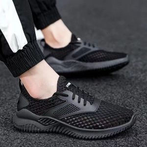 Large Size Mens Sports Running Shoes Breathable Mesh Casual Fashionable Fly Knit Comfortable All-Match Flat Heel Sneakers