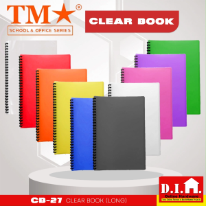 Do It Home TM CB-27 Clear Book Long Size Multi-Color Document Filing Organizer