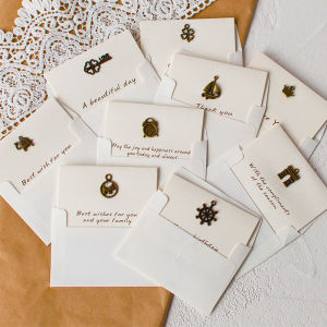 Mini Metal Greeting Card Creative Simple Birthday Blessing DIY Thank You 520 Declaration Flower Fresh Style Folded Design