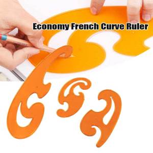 3Pcs French Curve Ruler Set Plastic Terrain Maps Clothing Templates