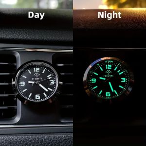 Luminous Quartz Analog Car Dashboard Clock - Stick-On Decorative Time-Telling Easy-to-Read Night-Vision Compact Amagi