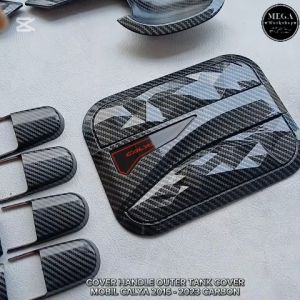 Paket Handle Outer Tank Cover Mobil CALYA 2016 - 2022 Carbon Glossy Premium