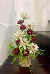 Chậu hoa pha lê cao 40cm ngang 20cm