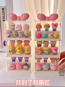 Bowknot Figurine Display Case | Desktop Storage Box | For Blind Box Collectibles