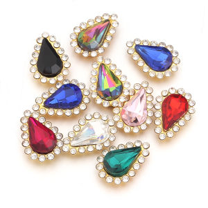 20Pcs 8x13mm Sewing Claw Rhinestones Crystals Glass Beads Buttons Stones Sew On Rhinestone for Clothes Sewing Accessories