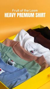 Fruit of the Loom Heavy Premium Tshirts for Men & Women 100% Cotton Mens T-shirts Basic Daily Tops Plain Tees Brown