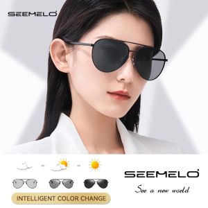 SEEMELO Photochromic Sunglasses Men Sunglasses Fashion Polarized Sunglasses Photochromic Auto Color Changing Sunglasses Driving Glasses Dual-Use HD Reading Glasses