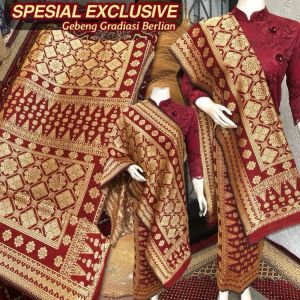 SUPER MEWAH DAN TERLARIS Exclusive Songket Lepus Berlian Gradiasi Grade A Songket Tenun Palembang Asli/ Songket Palembang Asli