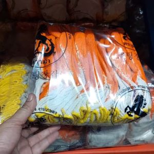 ถุงมือผ้าเคลือบยาง Cotton (แพ็ค 12คู่) ถุงมือผ้ายางพาราสีส้ม เหมาะสำหรับใช้งานช่างเอนกประสงค์