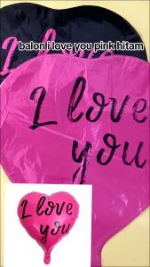 Balon I LOVE YOU Black Pink / Balon Foil Love