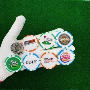 7 Pcs PGA Golf Ball Markers with Magnetic Hat Clip - Golf Poker ABS Markers for Golf Hat Perfect for Fathers Day