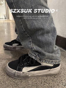 Retro Mens Sneakers Worn-In Look Canvas Shoes Graffiti Design Low Top Casual Board Shoes Youth Fashion Winter Season