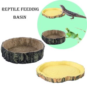 Reptile Bowl Resin Aquarium Pet Reptile Feeder Bowl Basin Food Water Pot Reptile Turtle Tortoise Scorpion Lizard Crabs Supplies